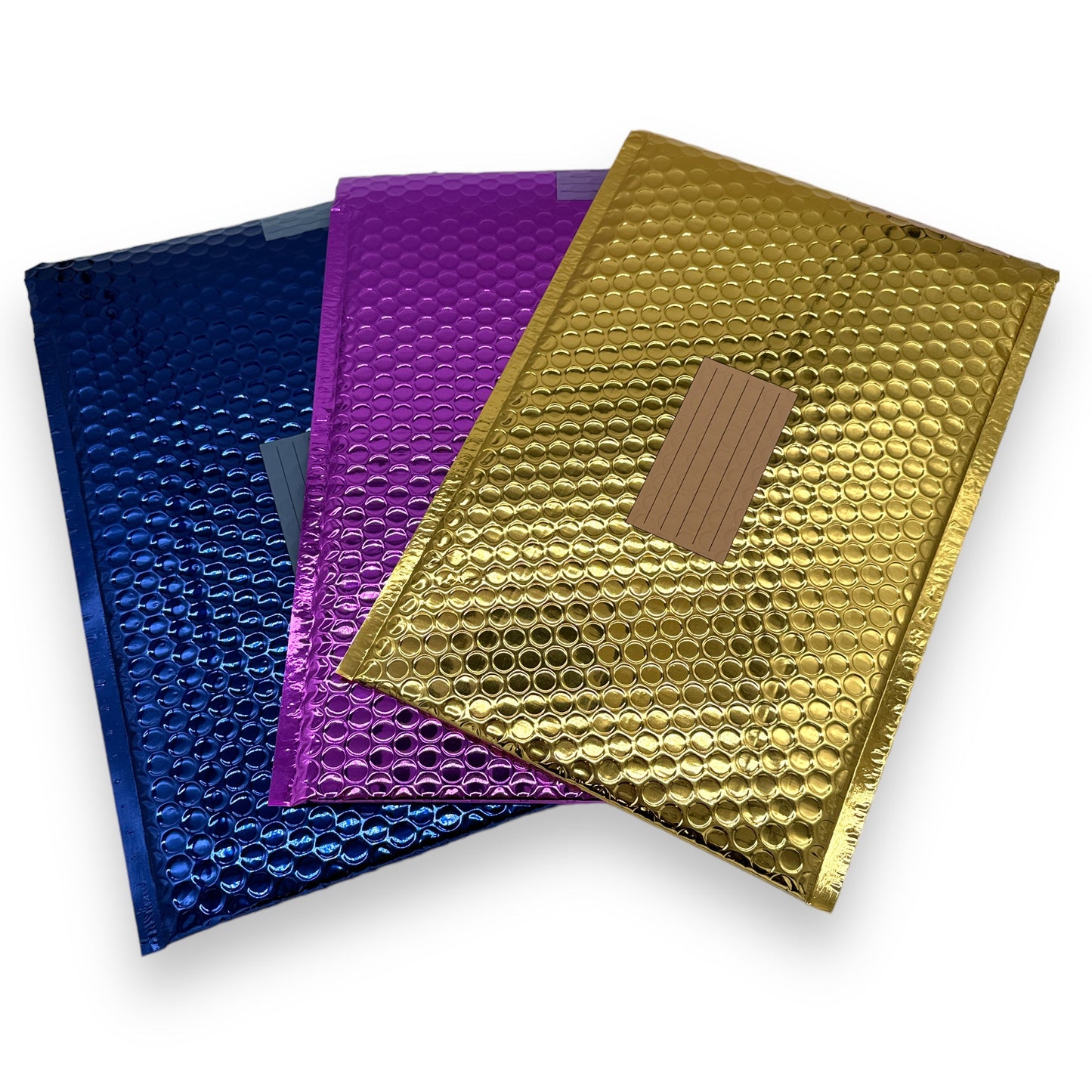 Bubbeltjesplastic Enveloppen Metallic 3 Kleuren 33x23cm