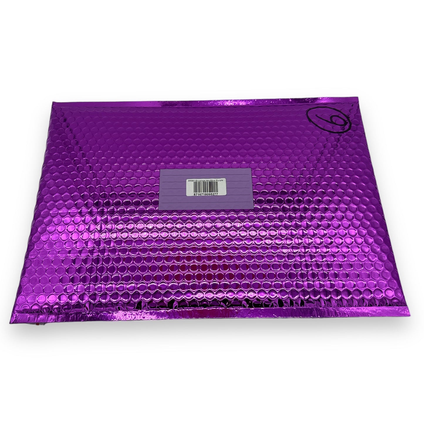 Bubbles Plastic Envelope Metallic Color Purple 44x32cm