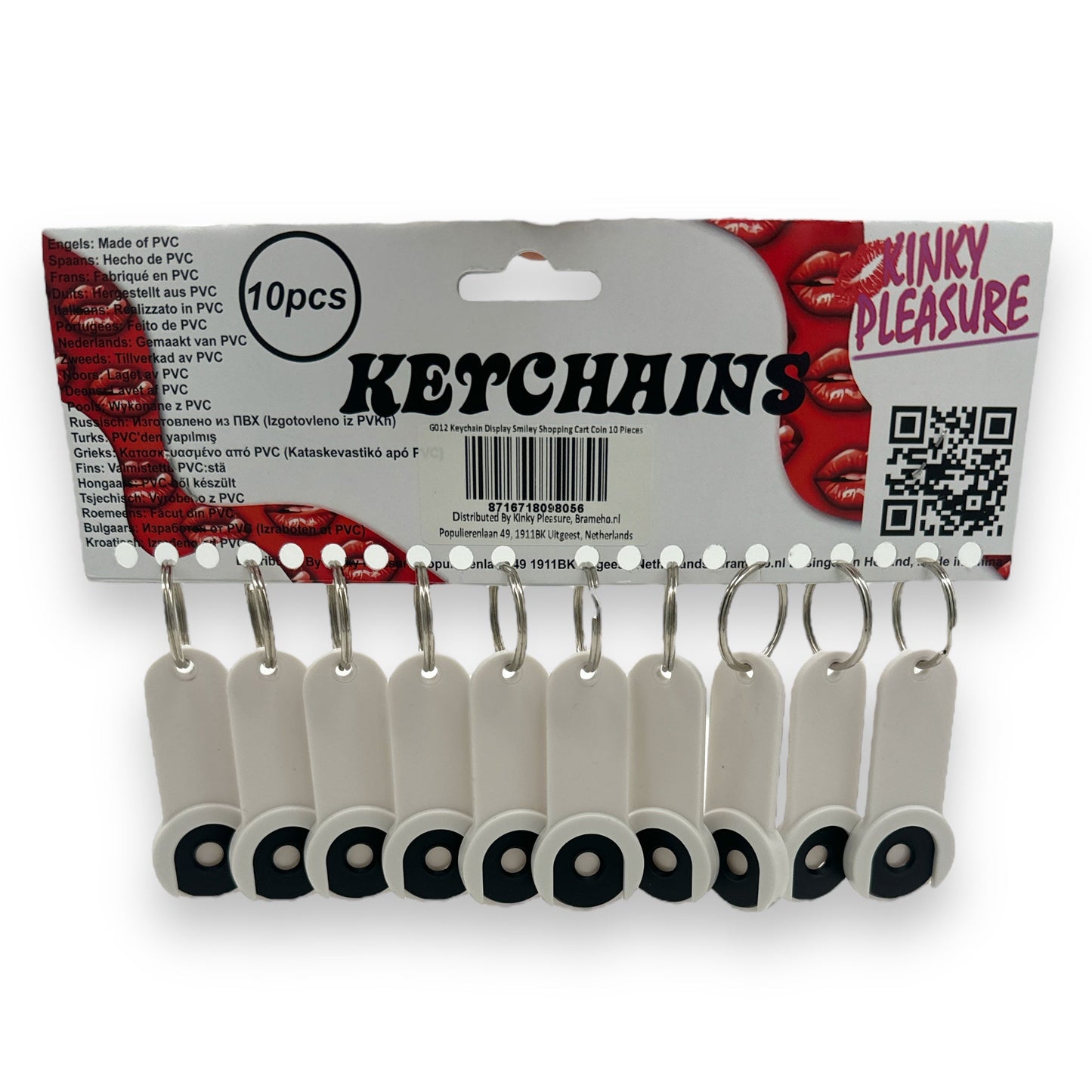 Keychain with Smiley Face and Shopping Cart Coin 