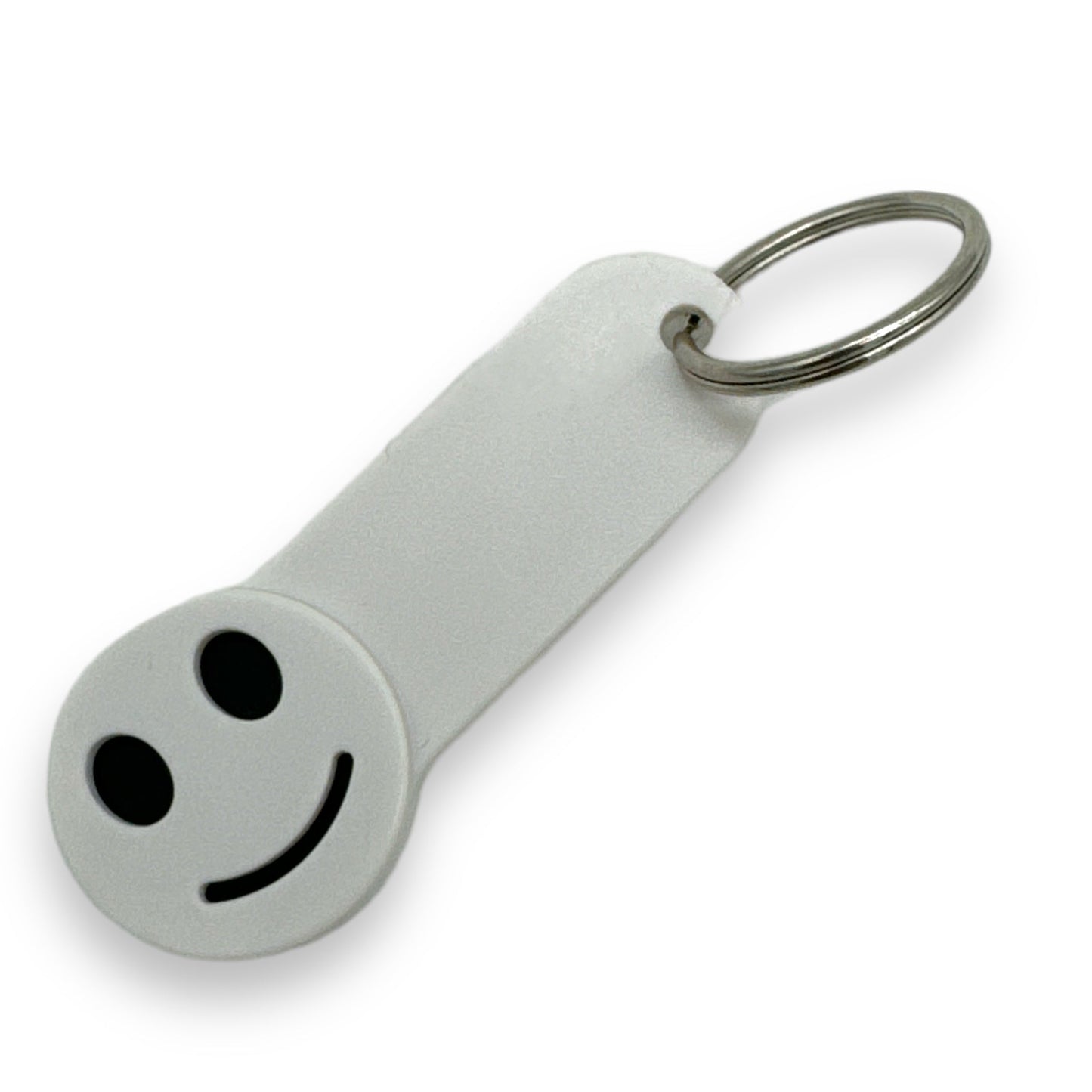 Keychain with Smiley Face and Shopping Cart Coin 