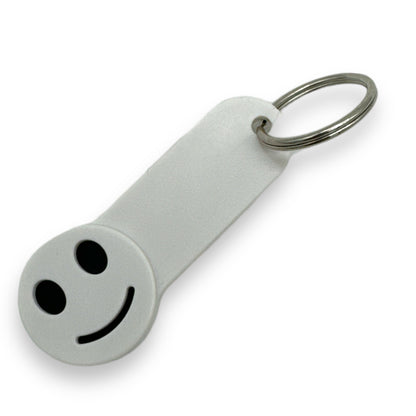 Keychain with Smiley Face and Shopping Cart Coin 