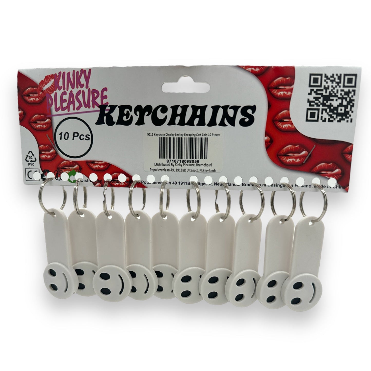 Keychain with Smiley Face and Shopping Cart Coin 