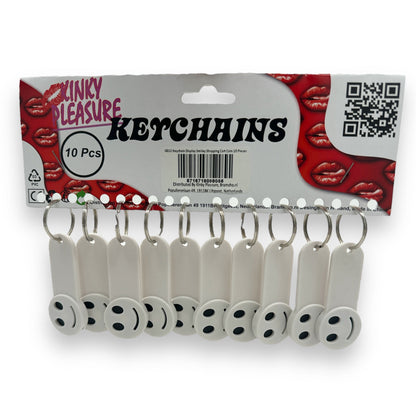 Keychain with Smiley Face and Shopping Cart Coin 