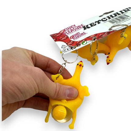Kippengekte Sleutelhanger - Grappige Ei-Leggende Kip