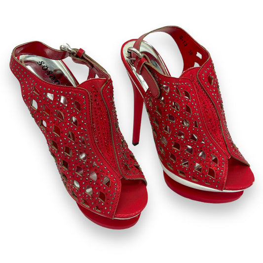 Sexy Heels With Diamonds - Red - Size 36 - 1 Piece