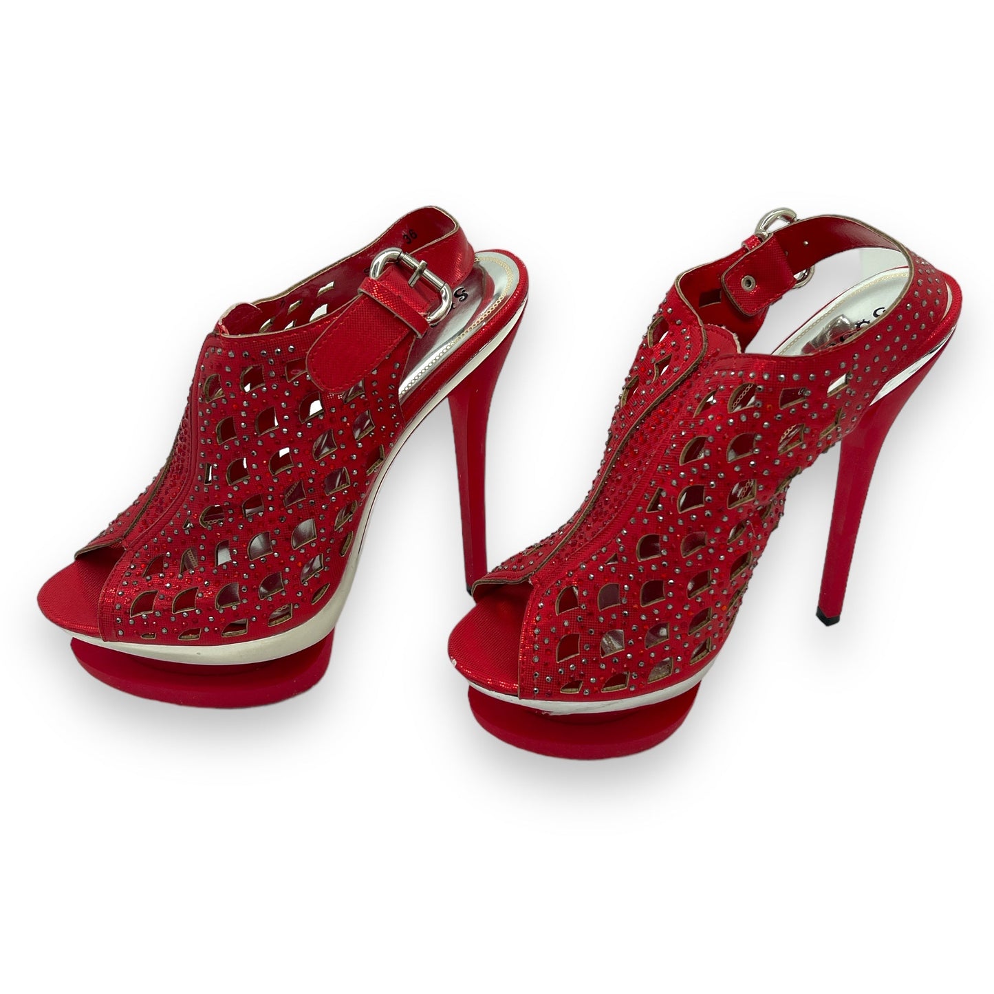 Sexy Heels With Diamonds - Red - Size 36 - 1 Piece
