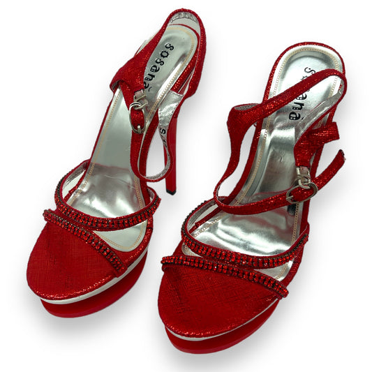 Sexy Hakken Met Diamanten - Rood - Maat 37 - 1 Stuk