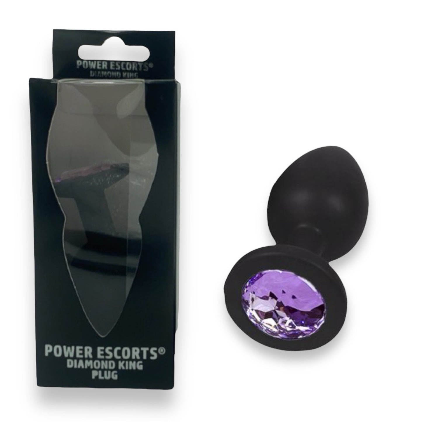 Silicone Butt Plug - Black - Available in 6 Colors and 3 Sizes with Diamond Accents