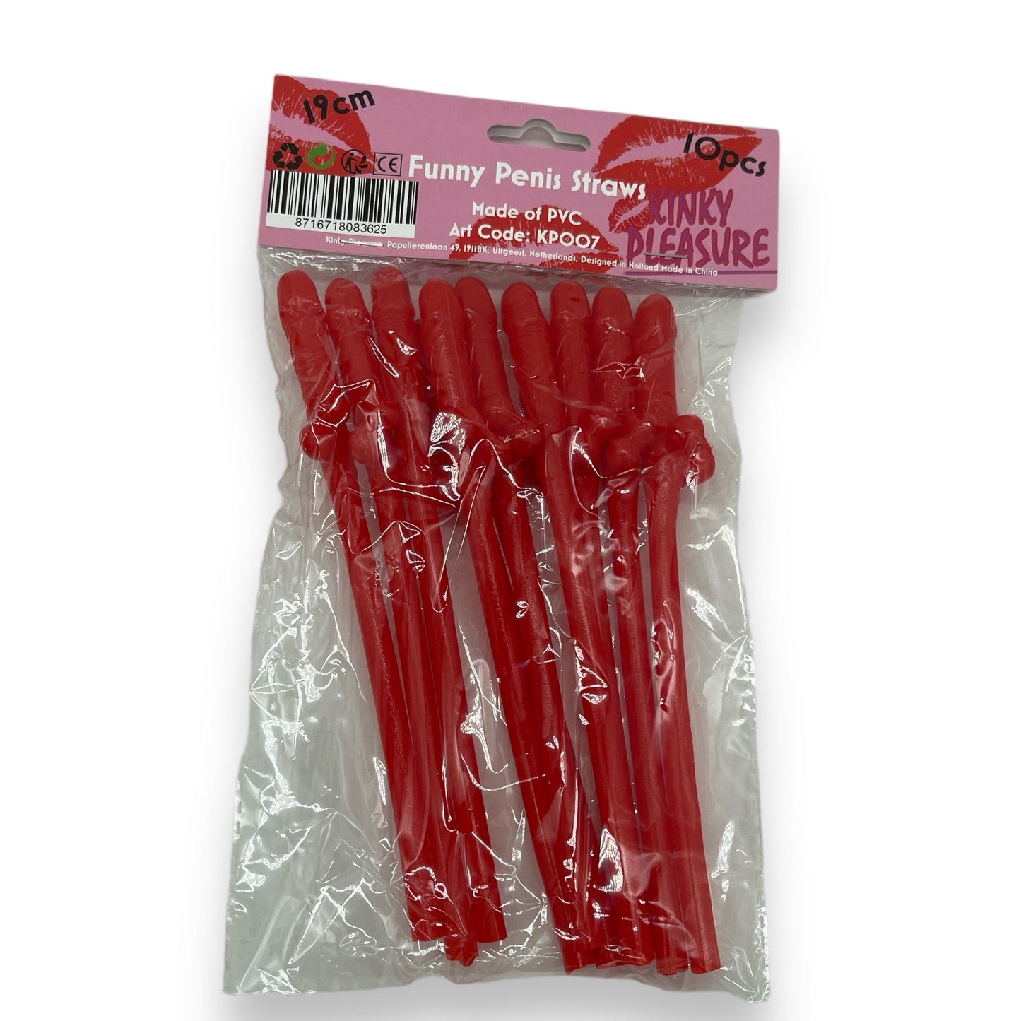 Penis Straws 10 pieces - 7 Colors