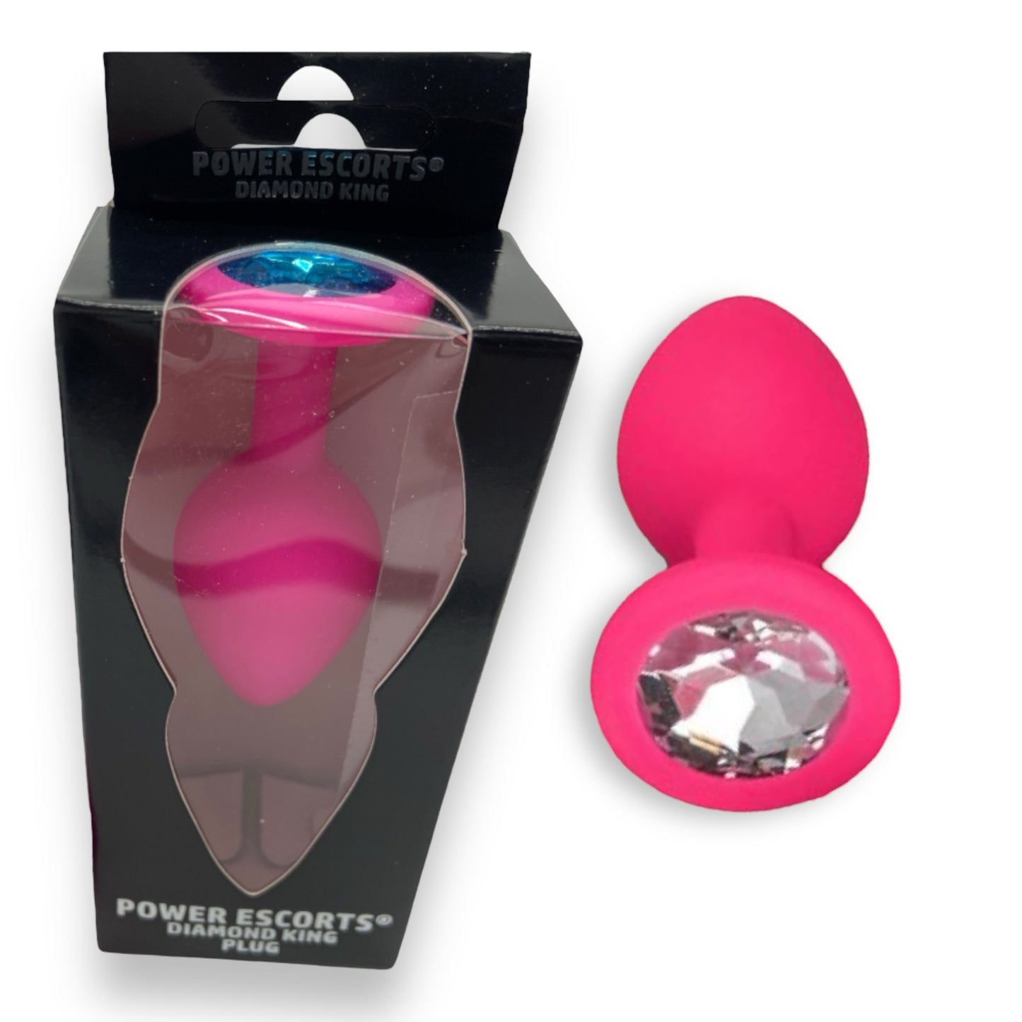 Power Escorts - BR133 - Diamond King - Silicone Butt Plug - Pink - 6 Colors - 3 Sizes