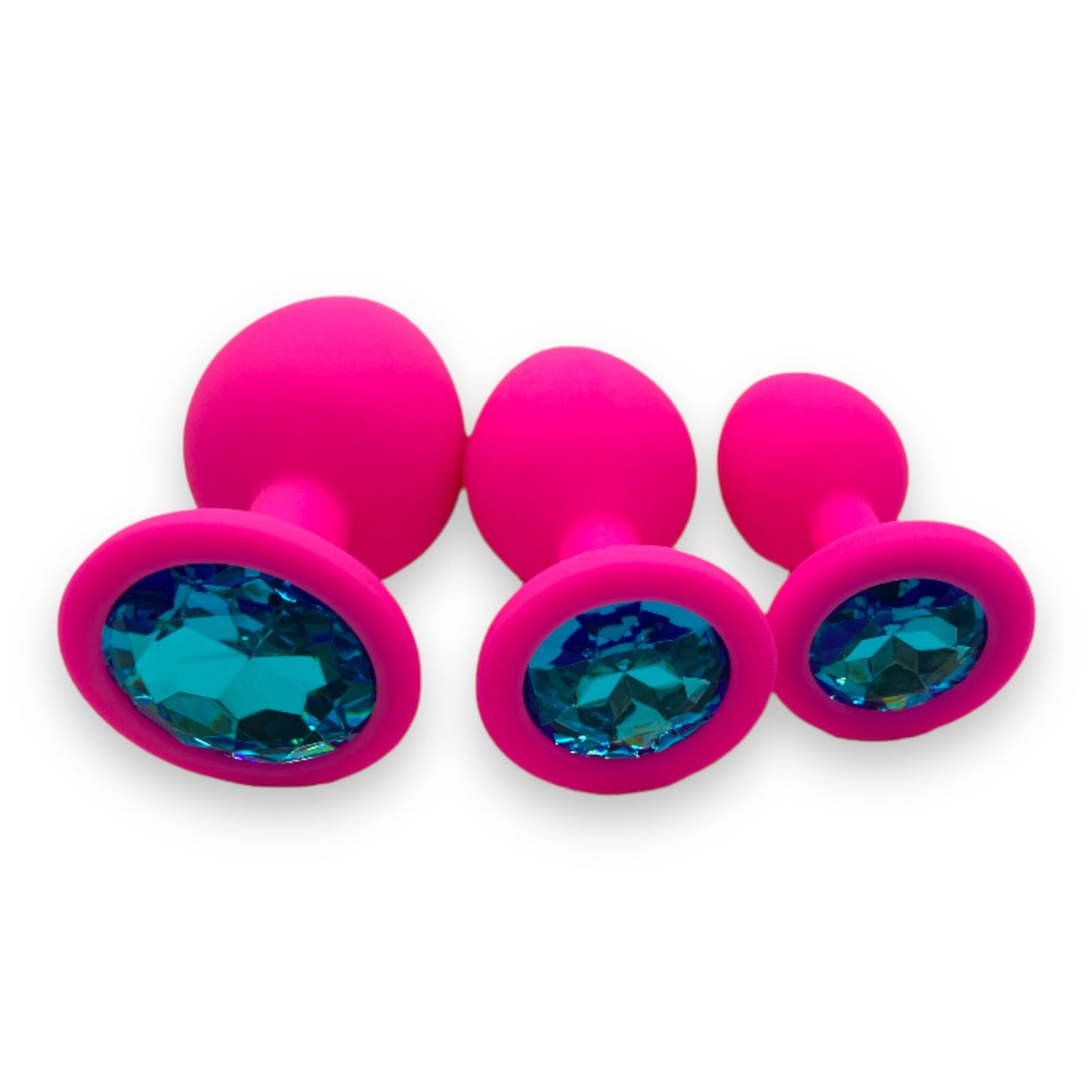 Power Escorts - BR134 - Silicone Butt Plug - Pink - 3 Pack - 6 Colours