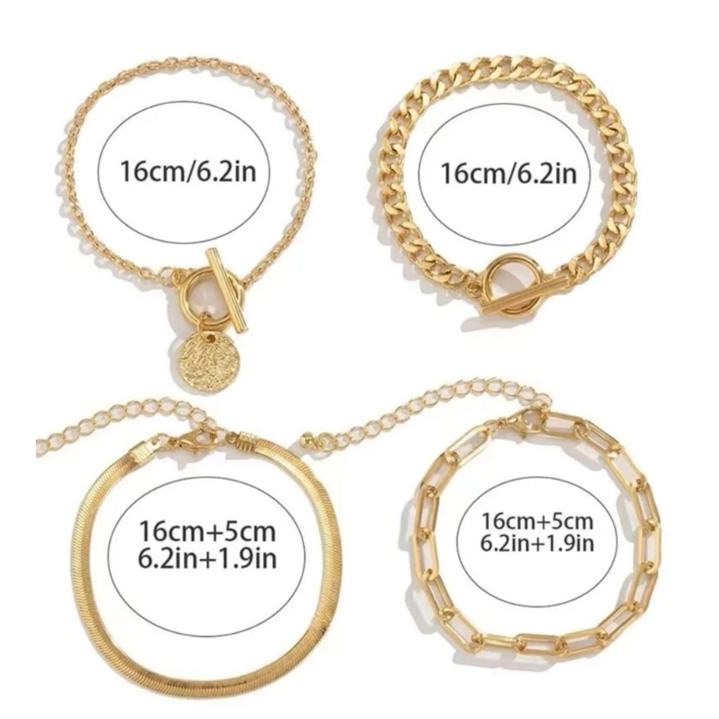 Boho-Chique Armbanden Set van 4 Stuks In Het Goud