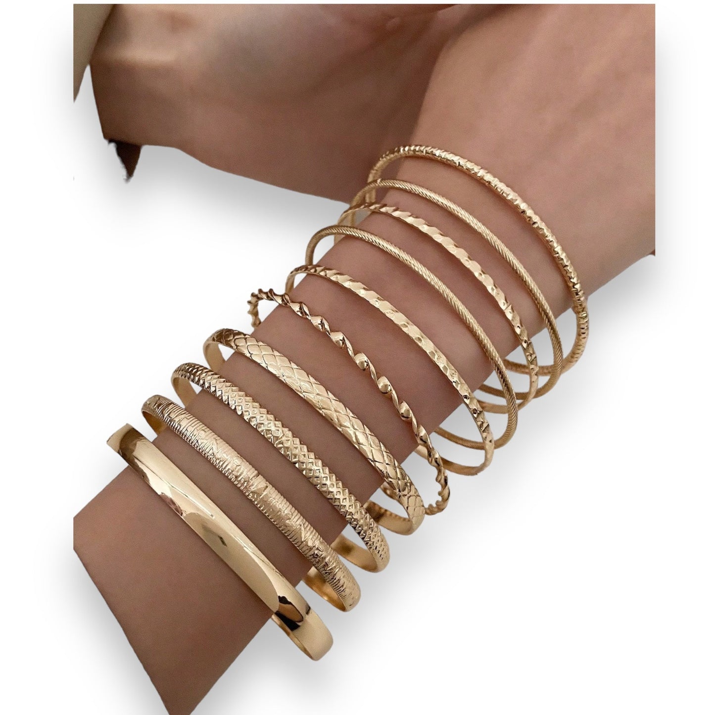 Boho-Chique Armbanden Set van 10 Stuks Verkrijgbaar in Het Goud & Zilver