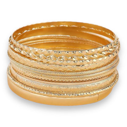 Boho-Chique Armbanden Set van 10 Stuks Verkrijgbaar in Het Goud & Zilver