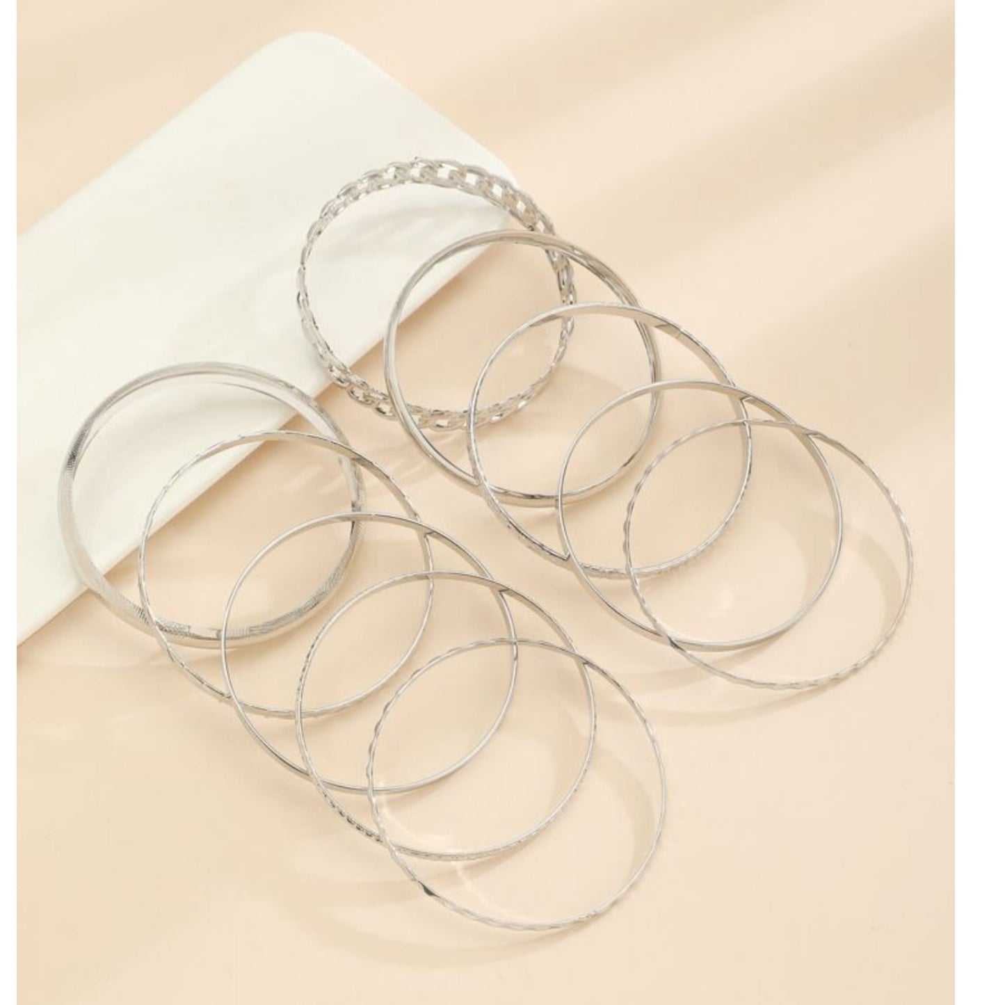 Boho-Chic Bracelets Set of 10 Pieces Silver 