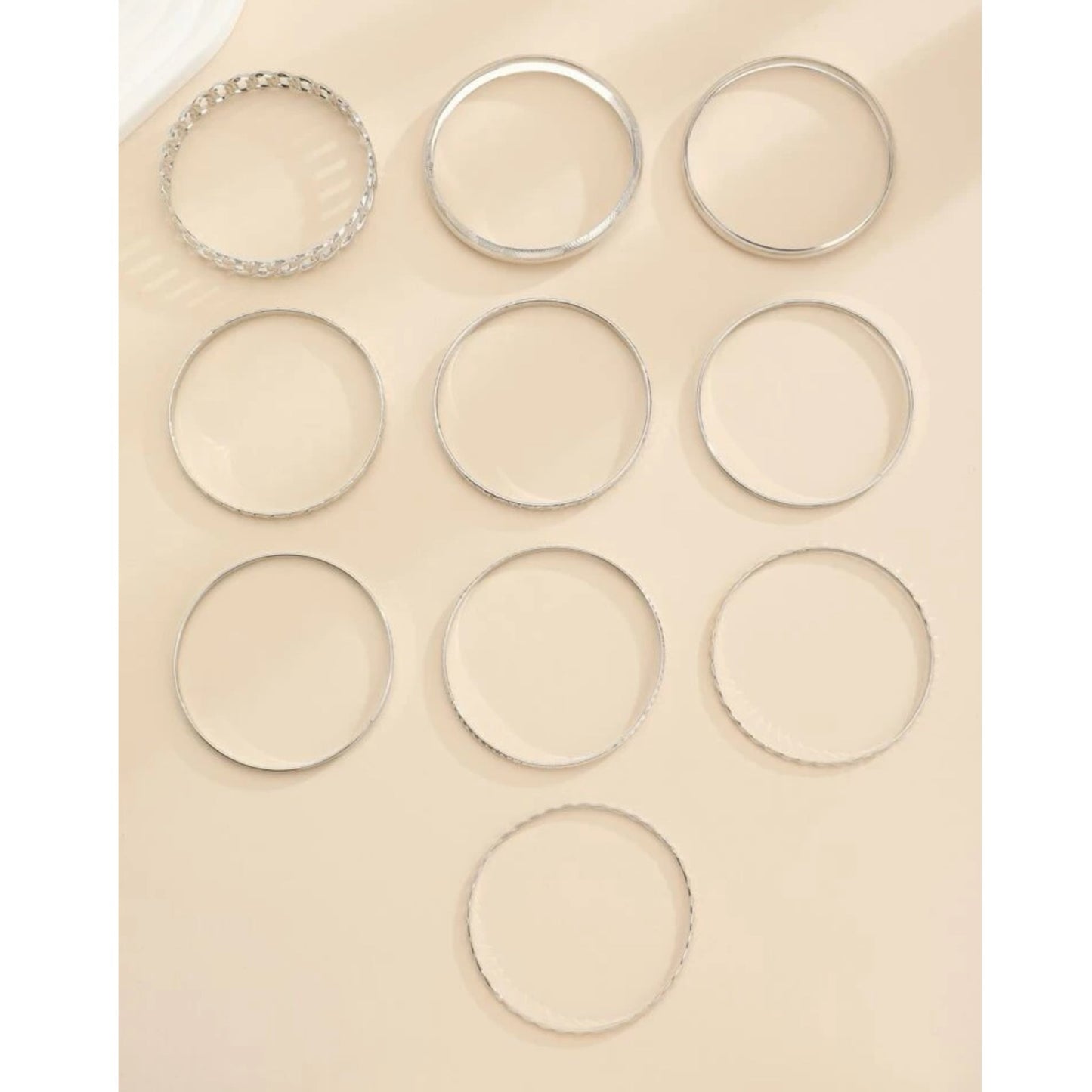Boho-Chique Armbanden Set van 10 Stuks Zilver