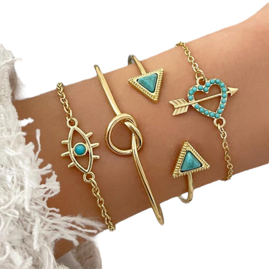 Boho-Chic Exclusive Bracelets Set of 4 Pieces 