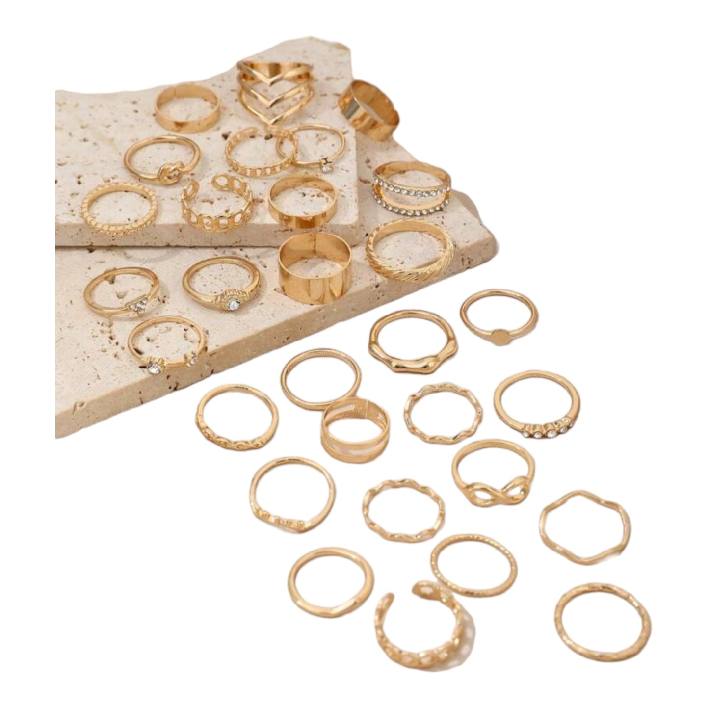 Boho-Chic Rings Set of 30 Pieces Available in Gold &amp; Silver 