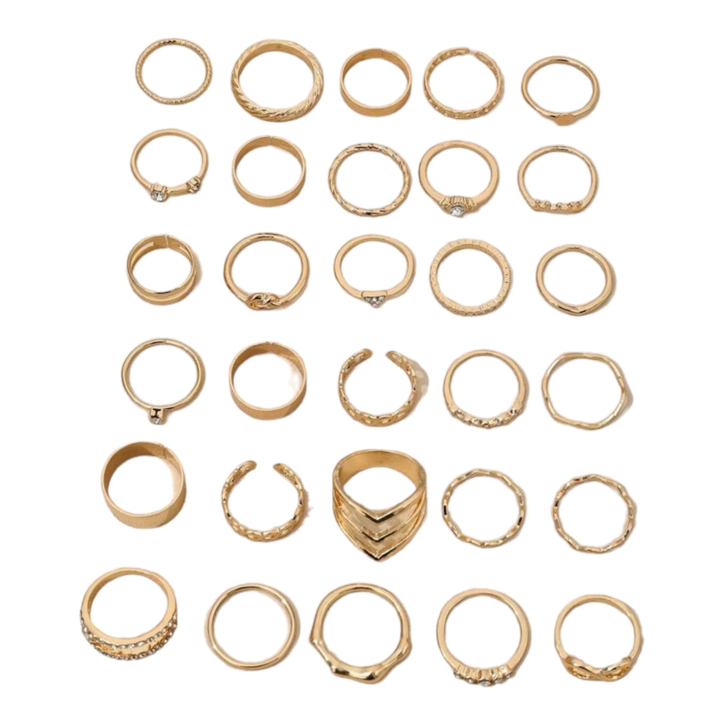 Boho-Chic Rings Set of 30 Pieces Available in Gold &amp; Silver 
