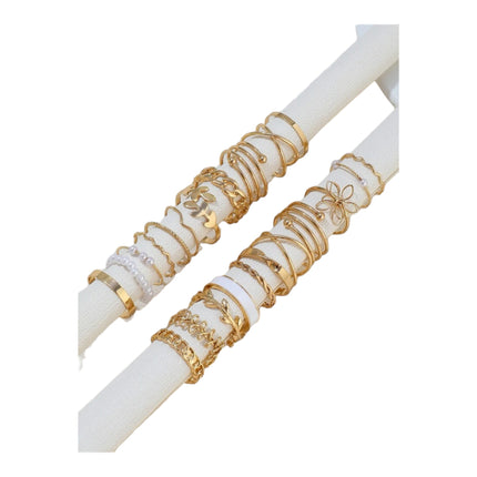 Boho-Chique Ringen Set van 22 Stuks Verkrijgbaar in Het Goud & Zilver