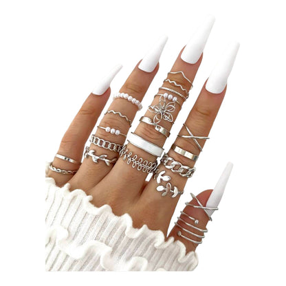 Boho-Chic Rings Set of 22 Pieces Available in Gold &amp; Silver 