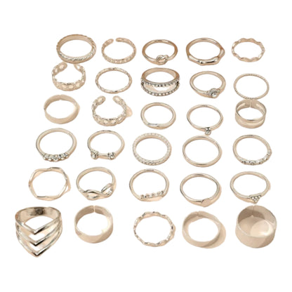 Boho-Chic Rings Set of 30 Pieces Available in Gold &amp; Silver 