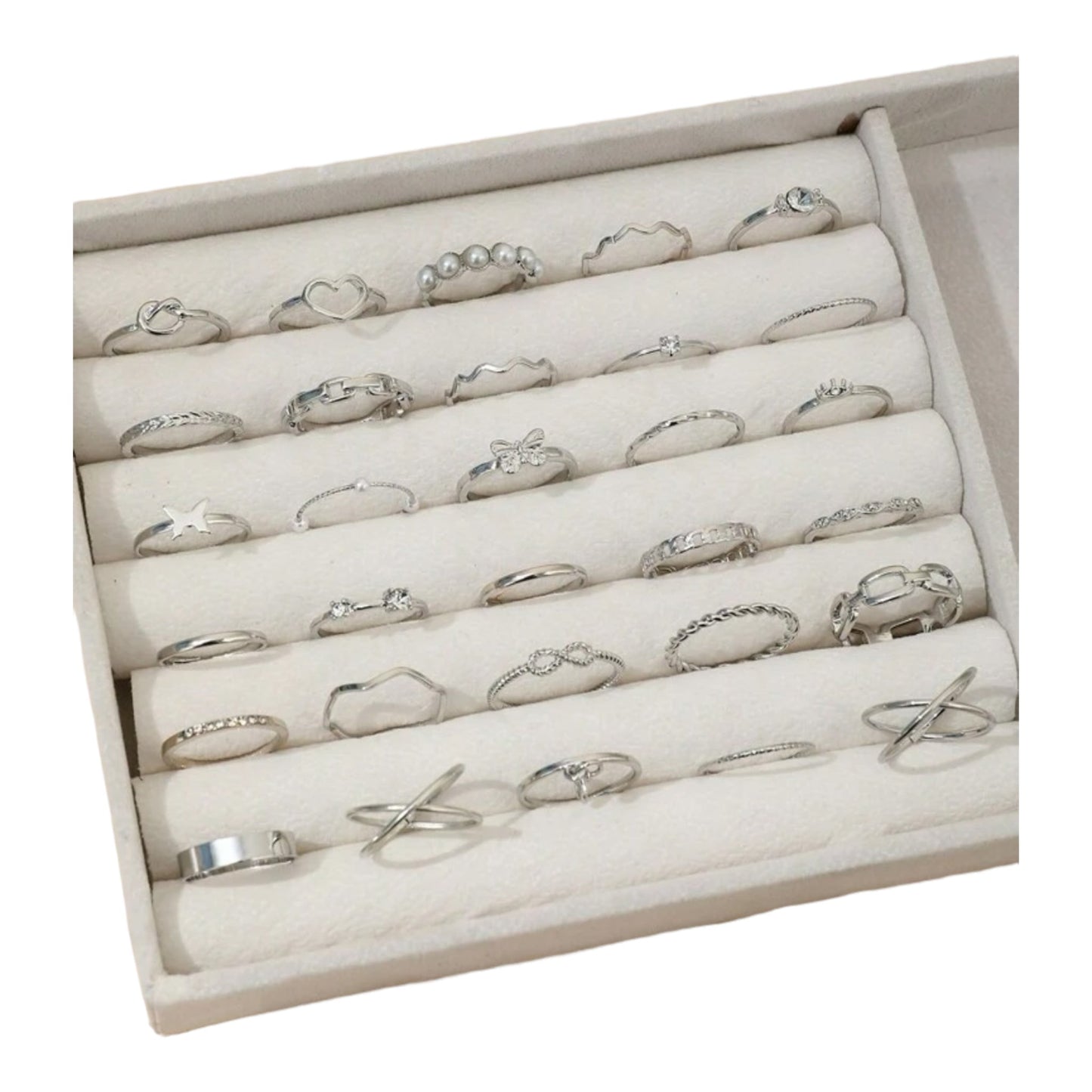 Boho-Chique Ringen Set van 30 Stuks Verkrijgbaar in Het Goud & Zilver