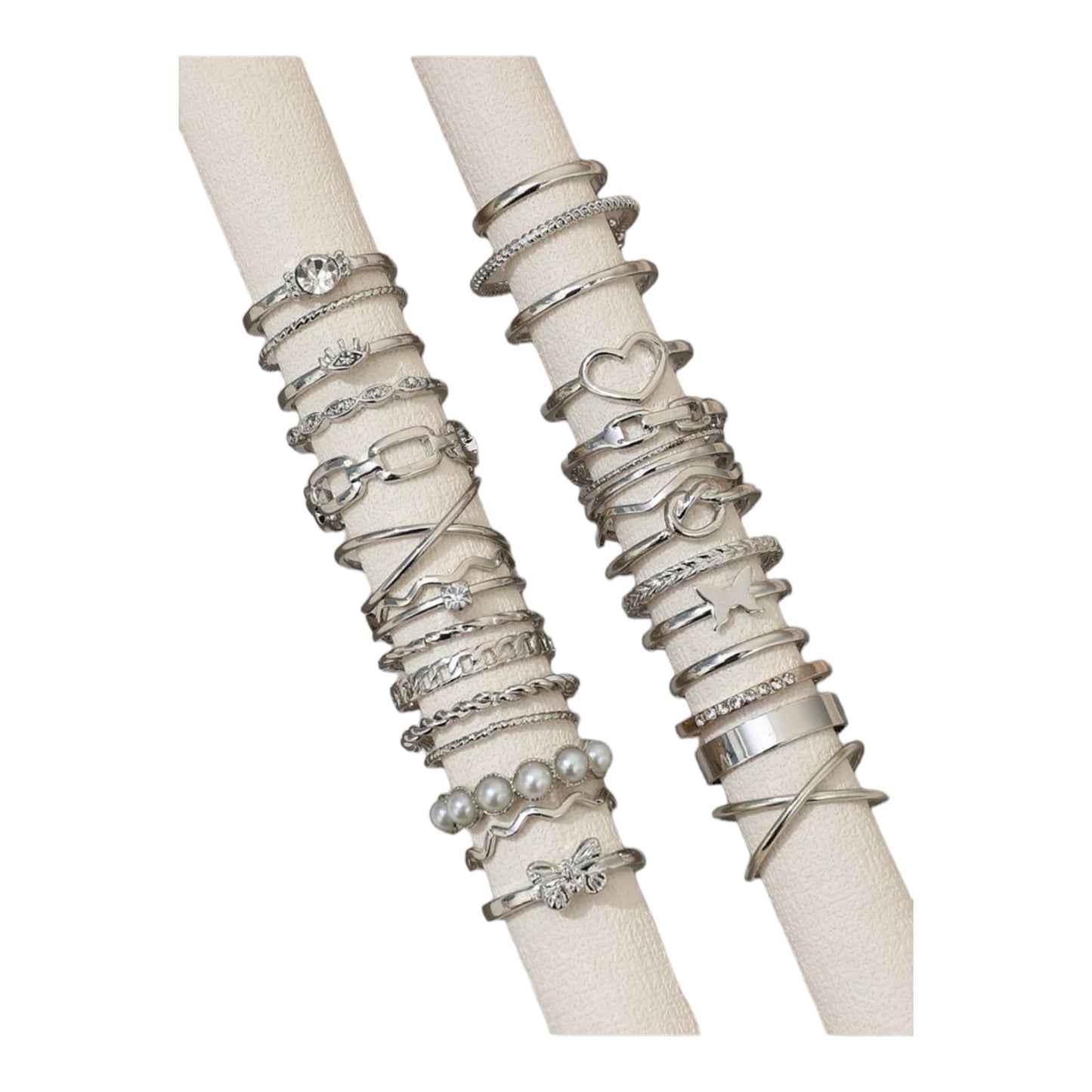 Boho-Chique Ringen Set van 30 Stuks Verkrijgbaar in Het Goud & Zilver