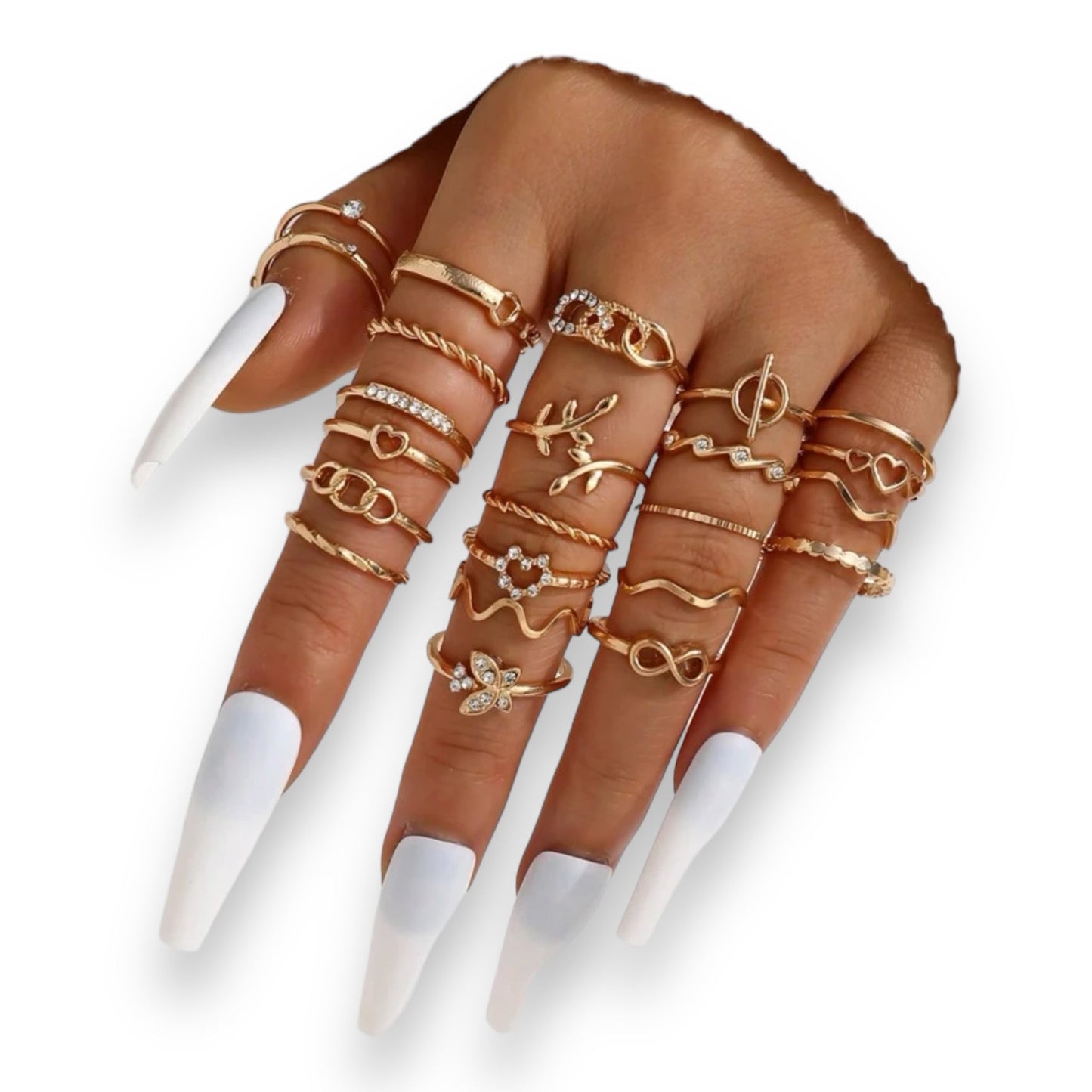 Boho-Chic Rings Set of 23 Pieces Available in Gold &amp; Silver 