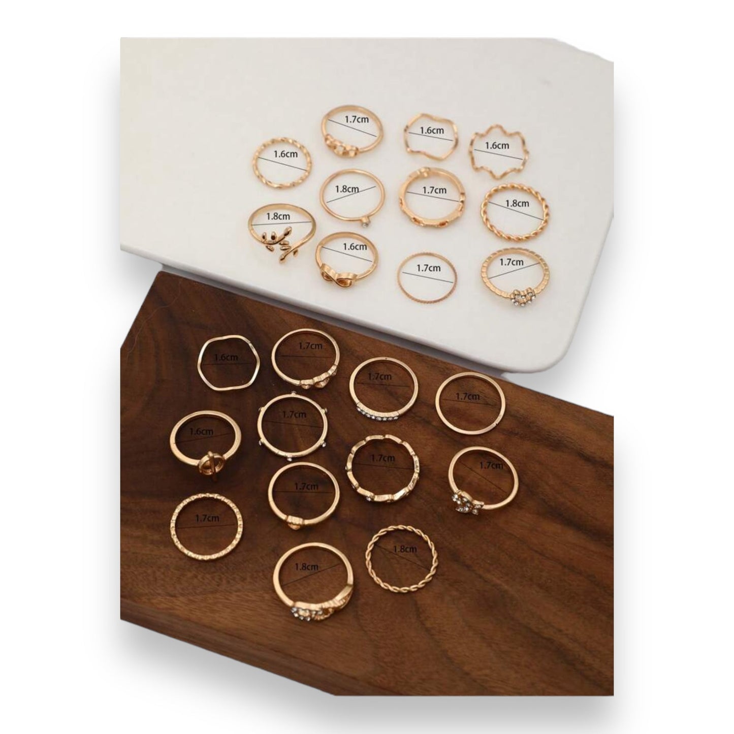 Boho-Chic Rings Set of 23 Pieces Available in Gold &amp; Silver 