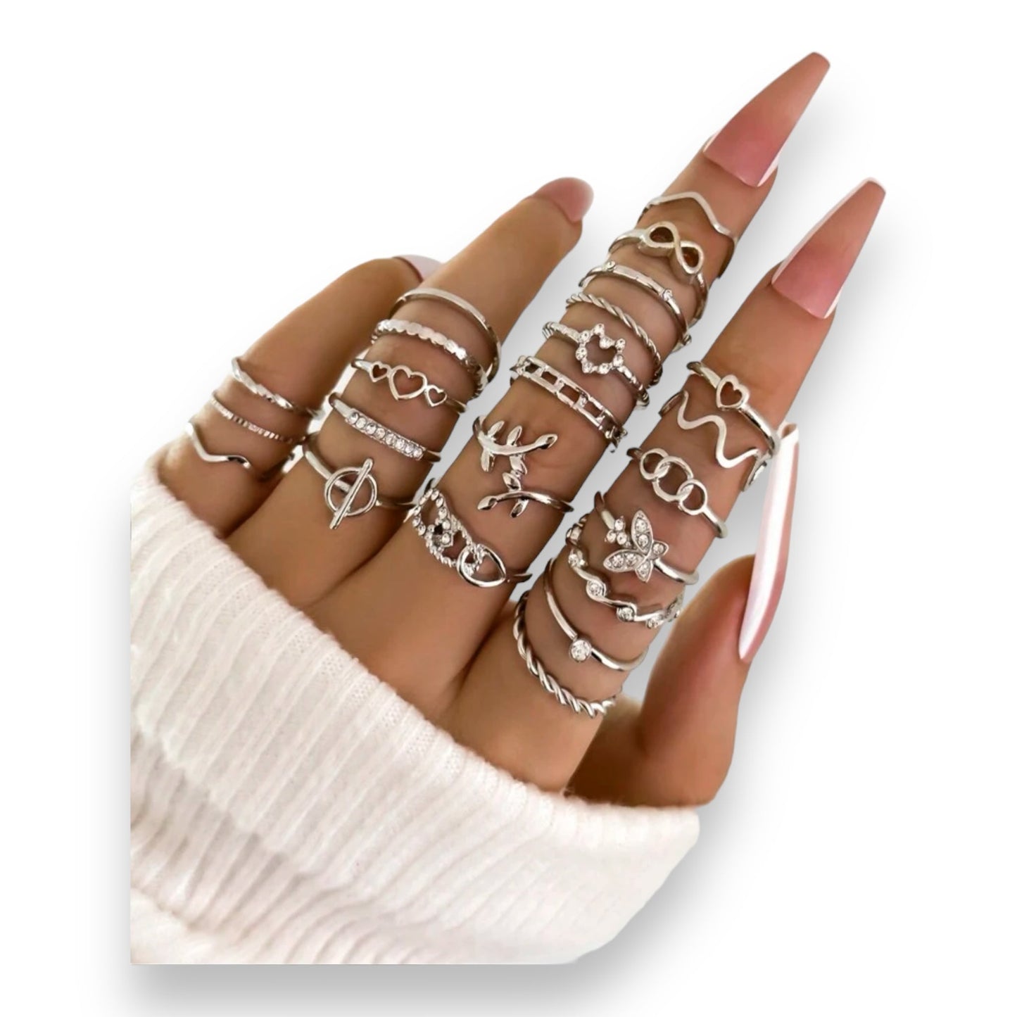 Boho-Chic Rings Set of 23 Pieces Available in Gold &amp; Silver 
