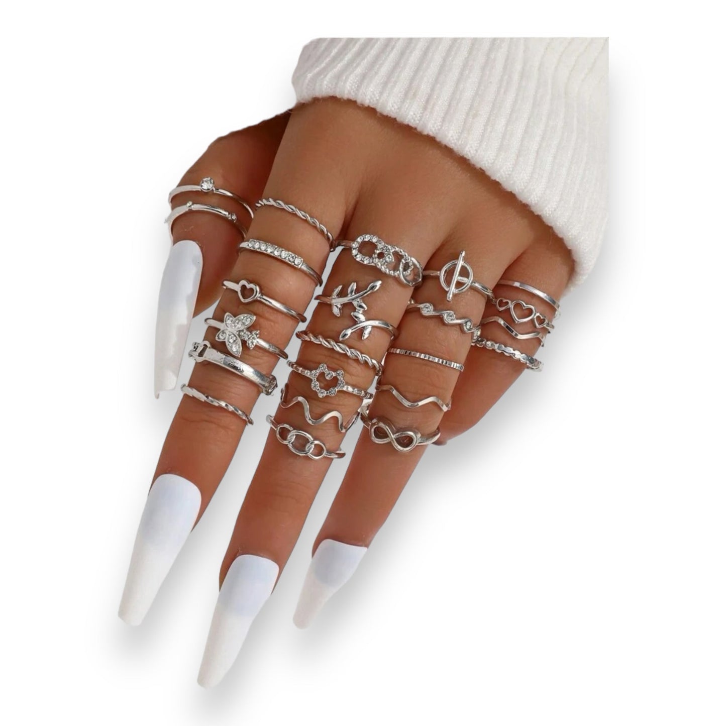 Boho-Chic Rings Set of 23 Pieces Available in Gold &amp; Silver 
