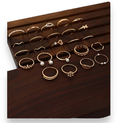 Boho-Chique Ringen Set van 24 Stuks Verkijgbaar in Het Goud & Zilver