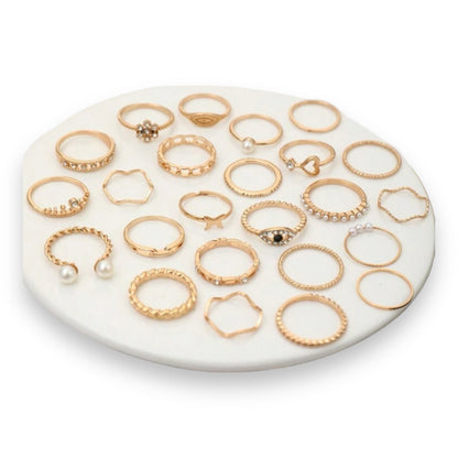 Boho-Chique Ringen Set van 24 Stuks Verkijgbaar in Het Goud & Zilver