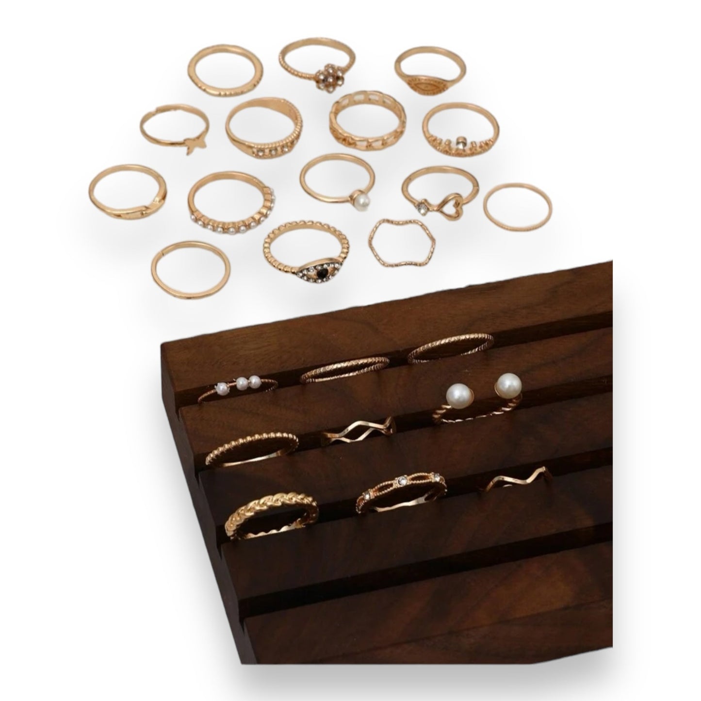 Boho-Chique Ringen Set van 24 Stuks Verkijgbaar in Het Goud & Zilver