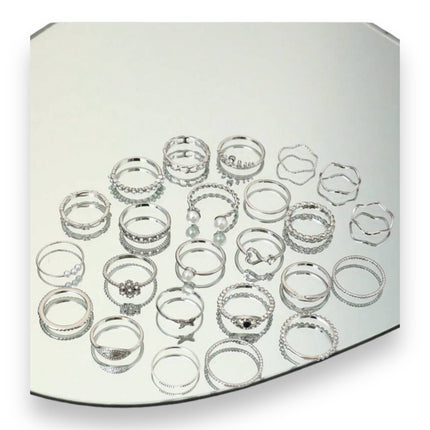 Boho-Chique Ringen Set van 24 Stuks Verkijgbaar in Het Goud & Zilver