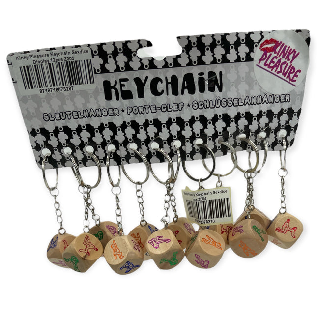 Add some spice to your key ring with the Erotic Dice Keychain!