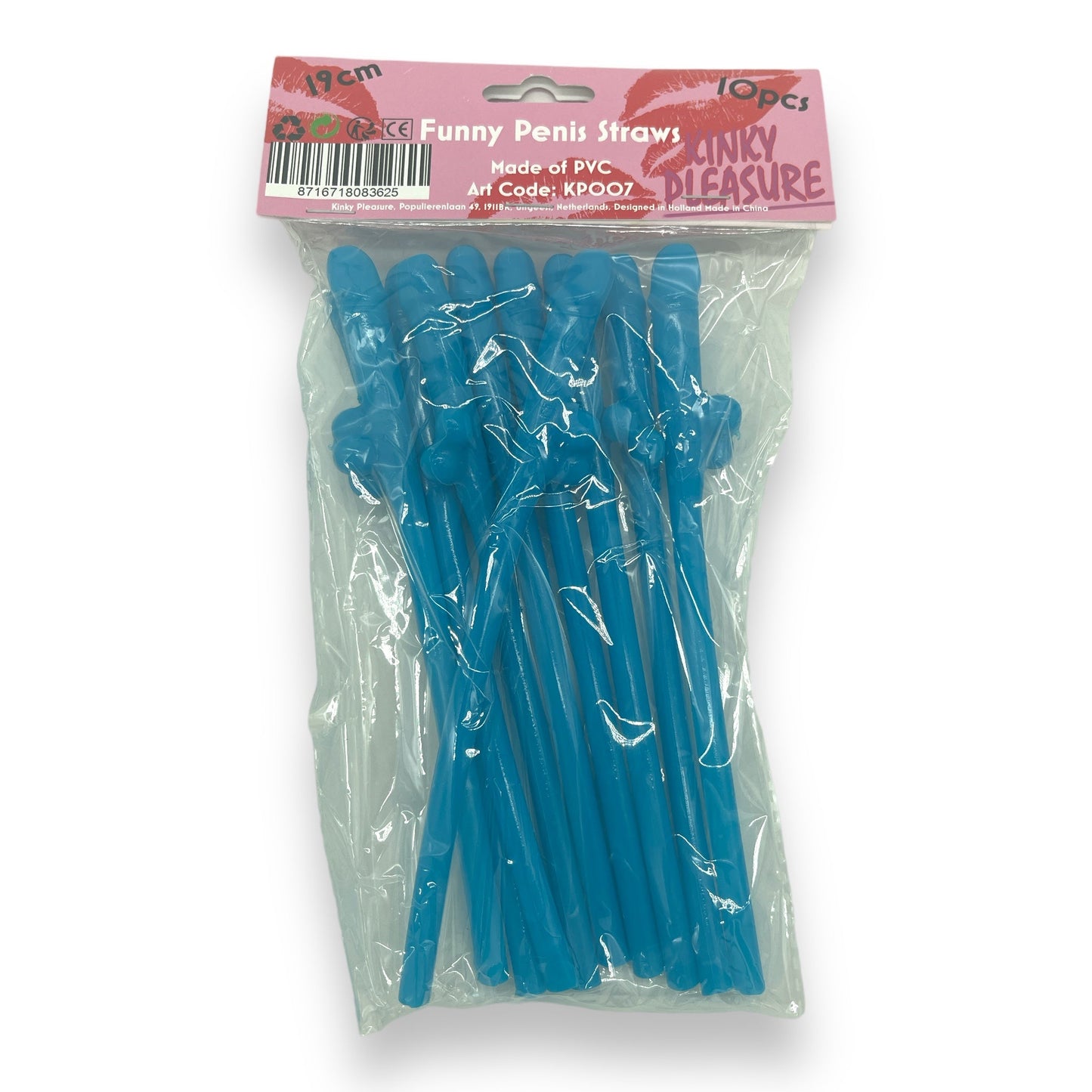 Penis Straws 10 pieces - 7 Colors
