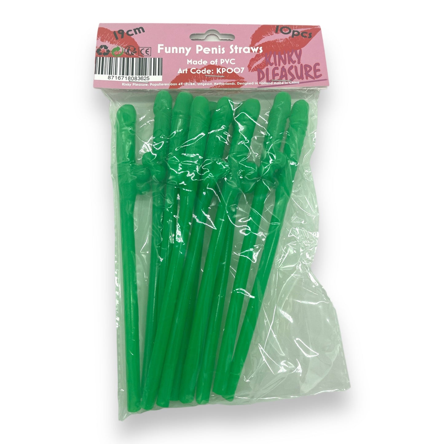 Penis Straws 10 pieces - 7 Colors