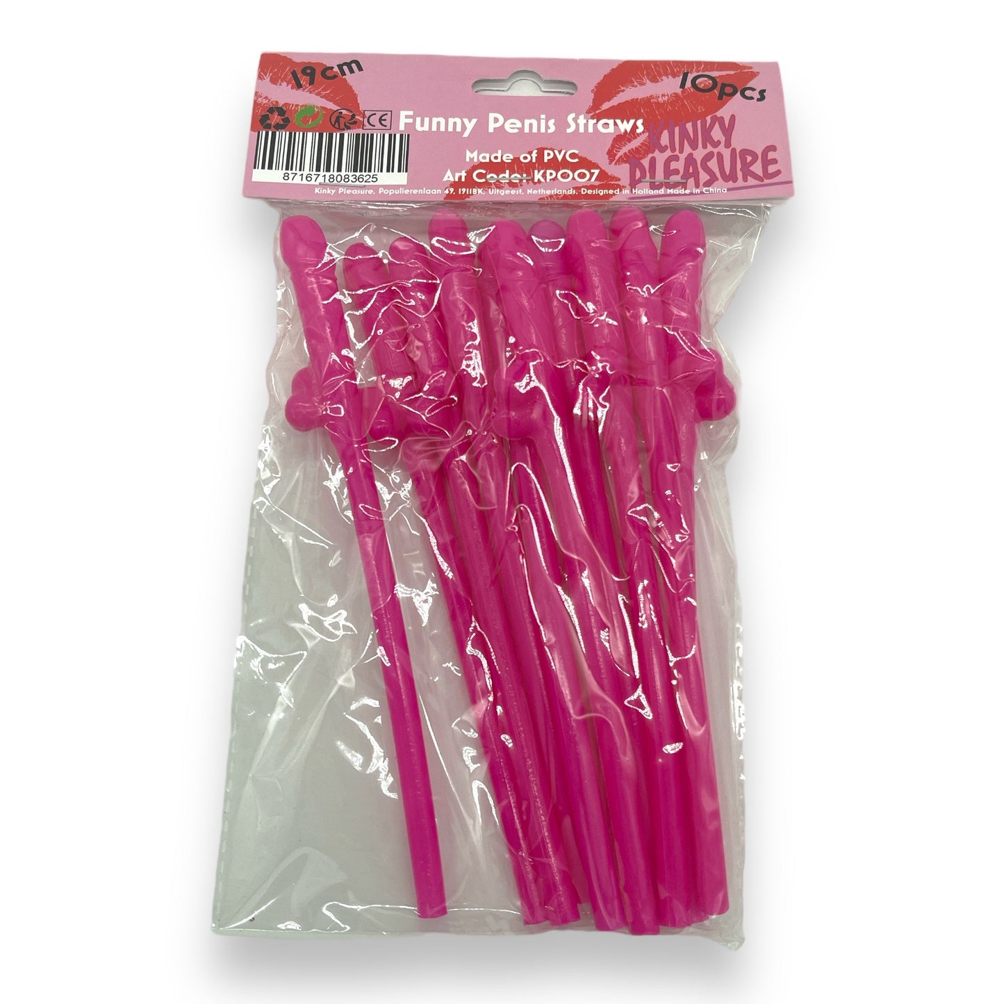 Penis Straws 10 pieces - 7 Colors