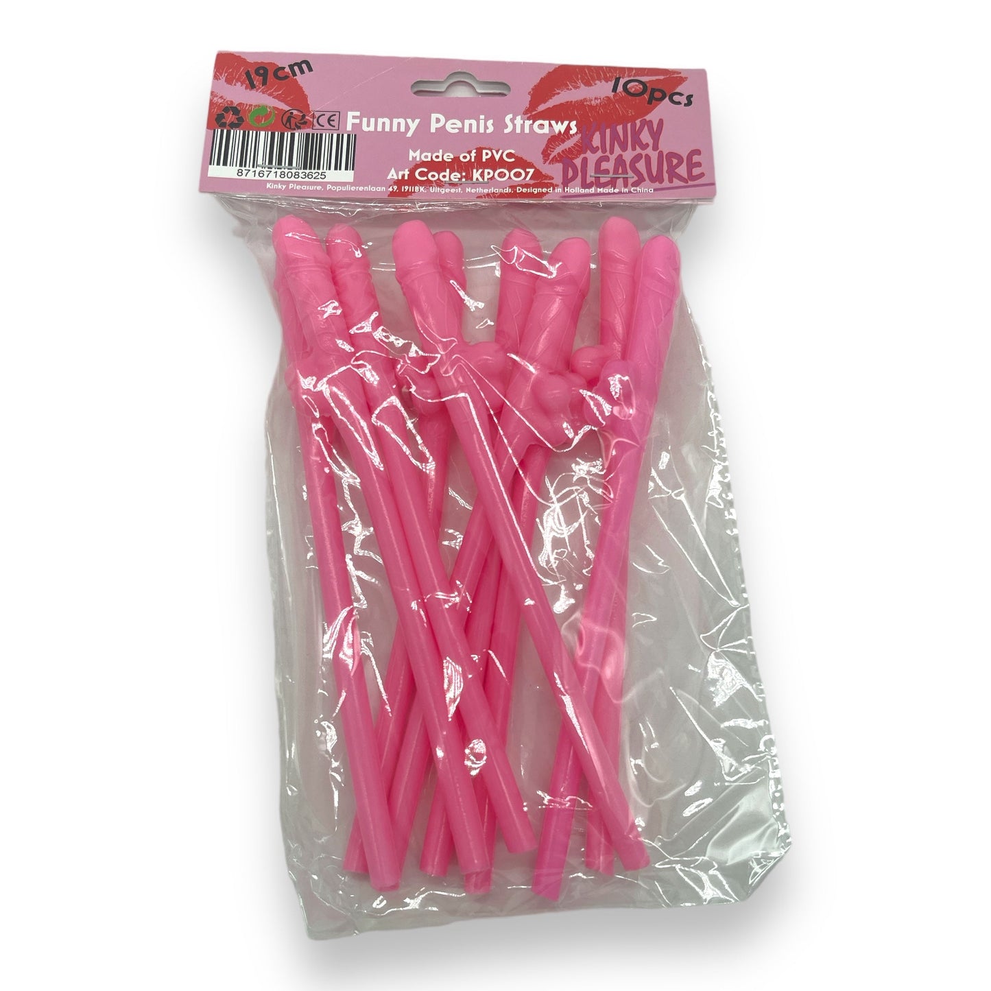 Penis Straws 10 pieces - 7 Colors