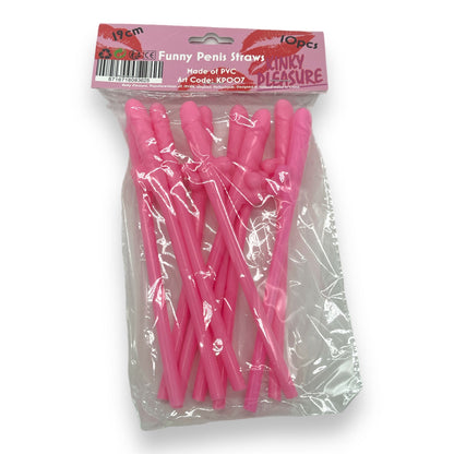 Penis Straws 10 pieces - 7 Colors
