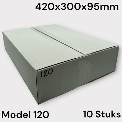 Shipping Box White Model 120 420x300x95mm 10 Pieces