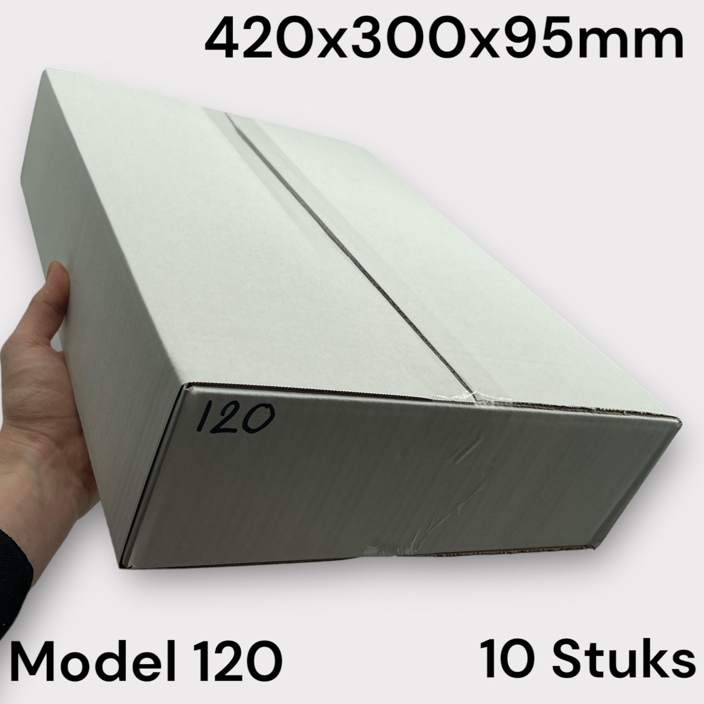 Shipping Box White Model 120 420x300x95mm 10 Pieces