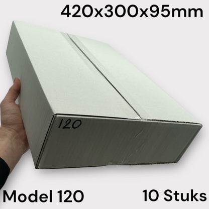 Shipping Box White Model 120 420x300x95mm 10 Pieces