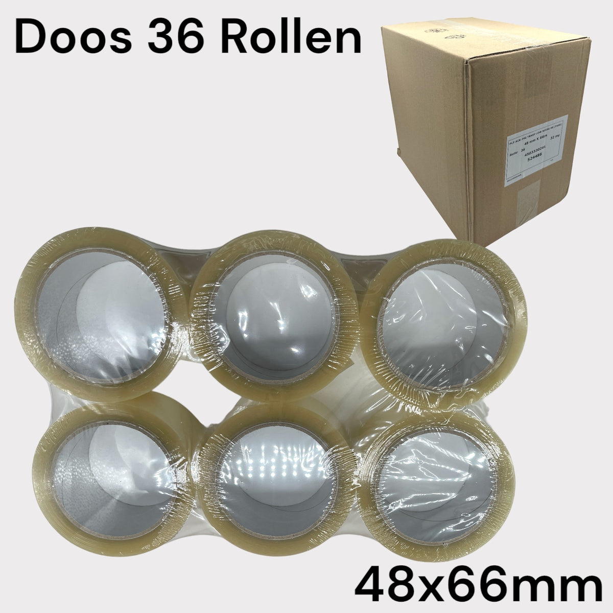 Tape Rolls Box 36 stk 48x66mm