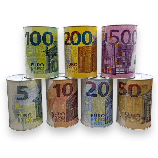 Grote spaarpot in de vorm van een eurobiljet, 18,5 cm