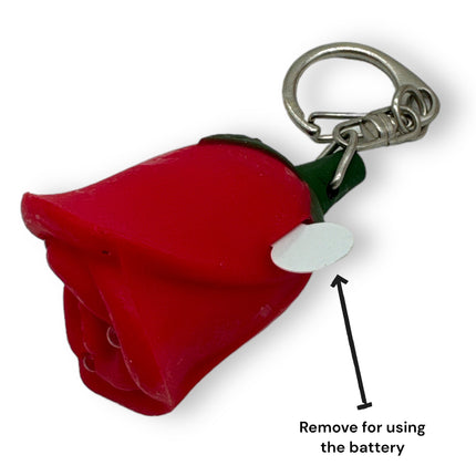 Sleutelhanger Roos met Licht en Geluid "I Love You" - Rood