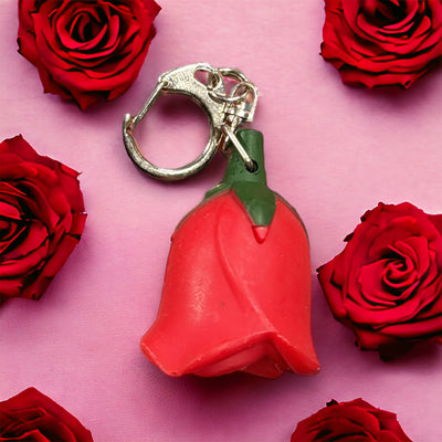 Schlüsselanhänger Rose mit Licht und Sound "I Love You" - Rot