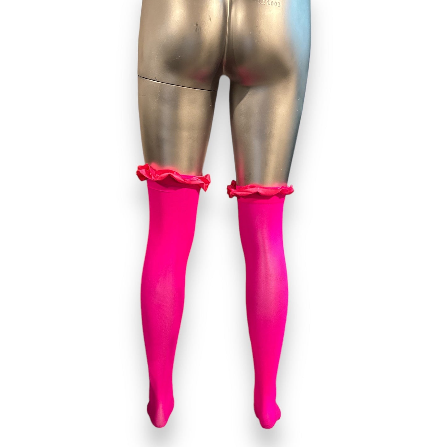 Stockings With Bow in Neon Pink - Available in 2 Sizes 